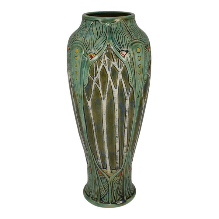 Calmwater Designs Stephanie Young Studio Art Pottery Green Forest Ceramic Vase