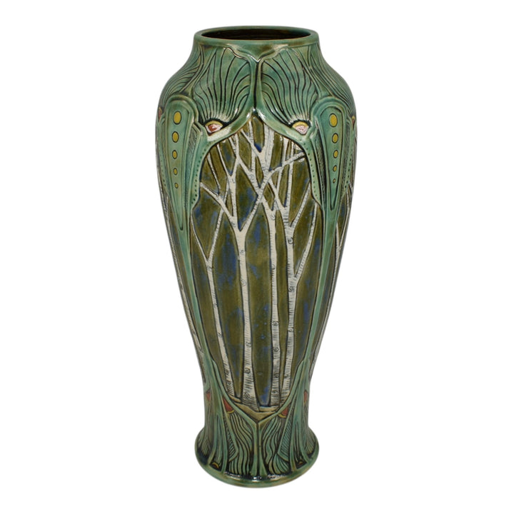 Calmwater Designs Stephanie Young Studio Art Pottery Green Forest Ceramic Vase