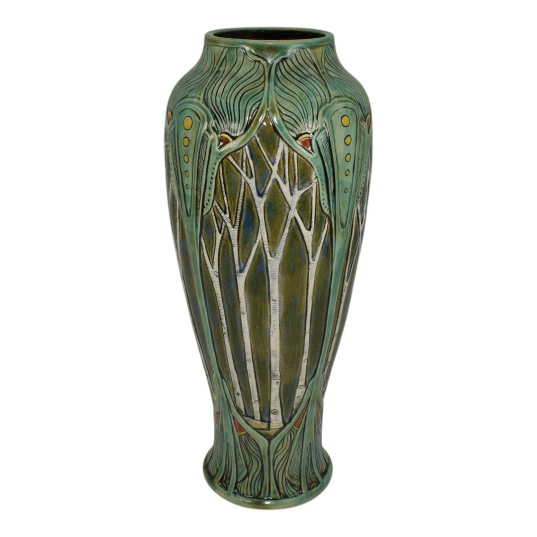 Calmwater Designs Stephanie Young Studio Art Pottery Green Forest Ceramic Vase