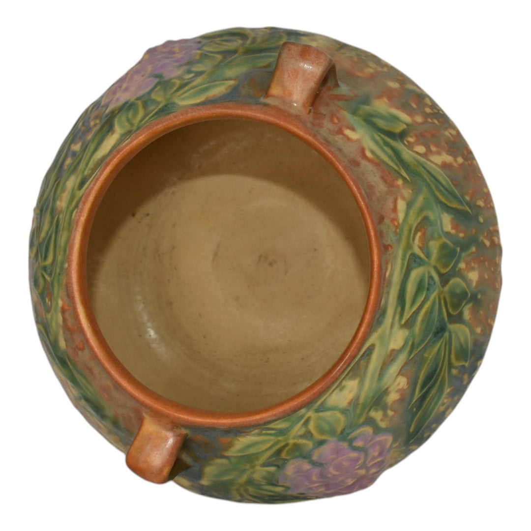 Roseville Wisteria Blue 1933 Vintage Arts And Crafts Pottery Ceramic Bowl 242-4 - Just Art Pottery