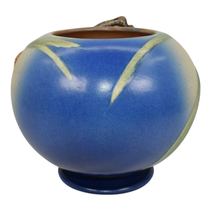 Roseville Pine Cone Blue 1936 Vintage Art Pottery Ceramic Bowl Vase 261-6