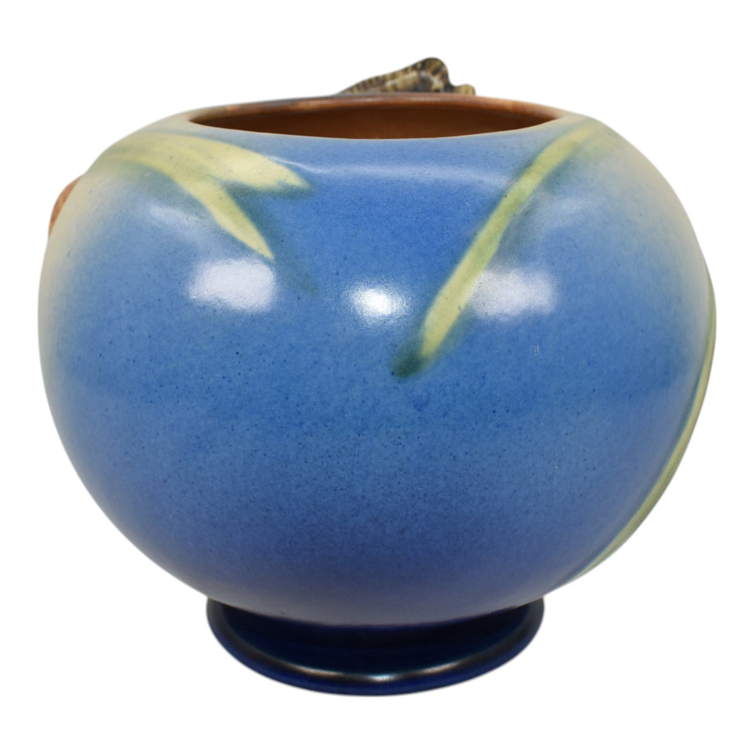 Roseville Pine Cone Blue 1936 Vintage Art Pottery Ceramic Bowl Vase 261-6 - Just Art Pottery