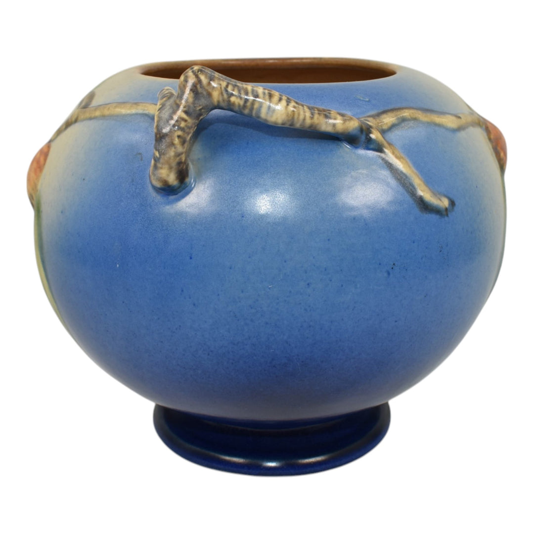Roseville Pine Cone Blue 1936 Vintage Art Pottery Ceramic Bowl Vase 261-6 - Just Art Pottery