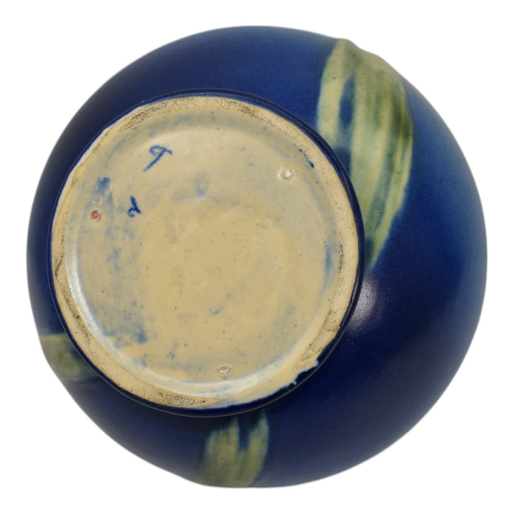 Roseville Pine Cone Blue 1936 Vintage Art Pottery Ceramic Bowl Vase 261-6 - Just Art Pottery
