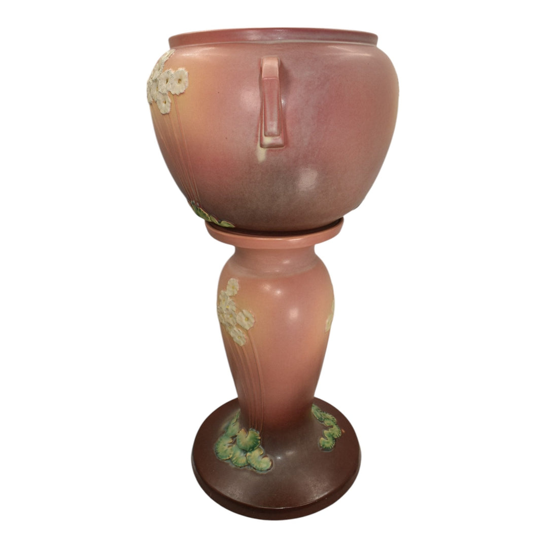 Roseville Primrose Pink 1936 Art Deco Pottery Ceramic Jardiniere Pedestal 634-10