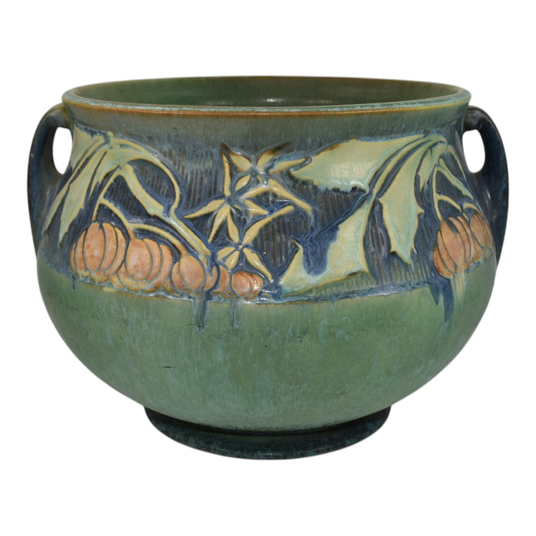 Roseville Baneda Green 1932 Art Pottery Jardiniere Planter For Pedestal 626-8