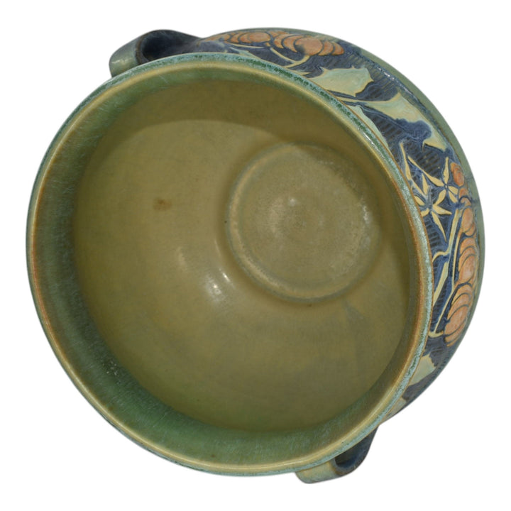 Roseville Baneda Green 1932 Art Pottery Jardiniere Planter For Pedestal 626-8