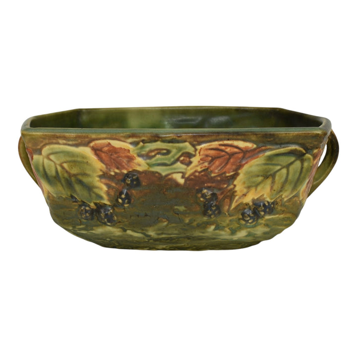 Roseville Blackberry 1932 Vintage Art Deco Pottery Ceramic Console Bowl 227-8 - Just Art Pottery
