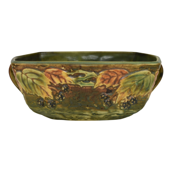 Roseville Blackberry 1932 Vintage Art Deco Pottery Ceramic Console Bowl 227-8 - Just Art Pottery