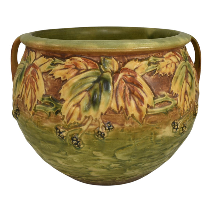 Roseville Blackberry 1932 Arts And Crafts Pottery Brown Jardiniere Planter 623-8