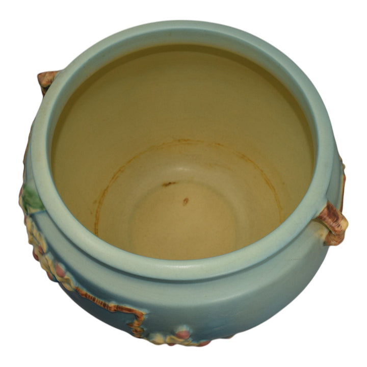Roseville Apple Blossom Blue 1949 Vintage Art Pottery Jardiniere Pedestal 302-8 - Just Art Pottery