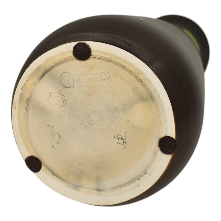 Ephraim Faience 2015 Art Pottery Brown Hand Painted Scenic Vellum Ceramic Vase - Just Art Pottery