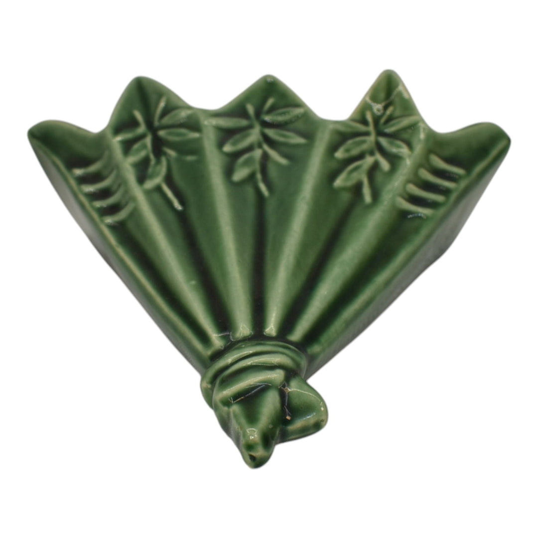 McCoy 1955 Mid Century Modern Art Pottery Green Umbrella Ceramic Wall Pocket