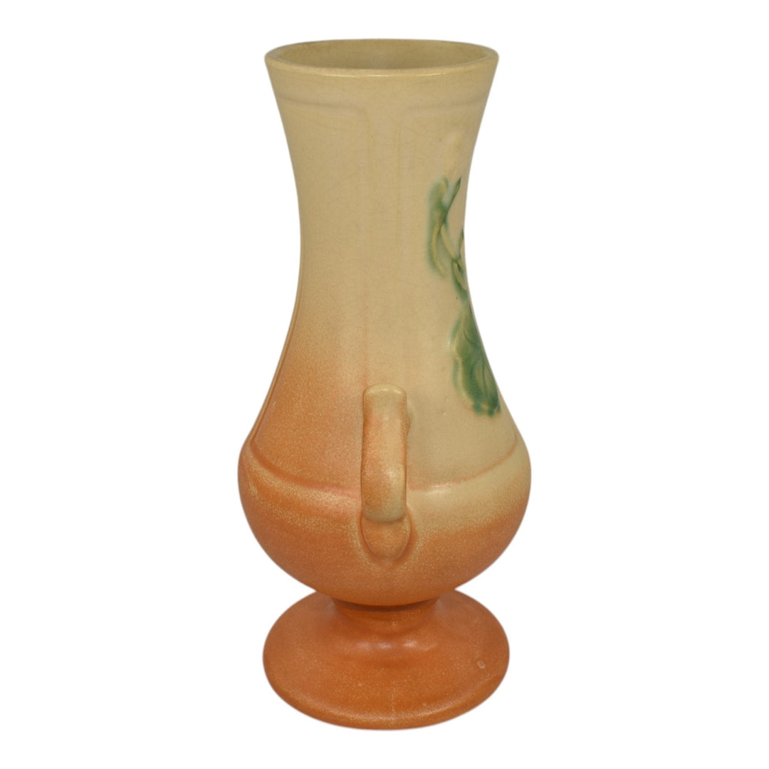 Weller Panella 1930s Vintage Art Deco Pottery Orange Handled Ceramic Vase