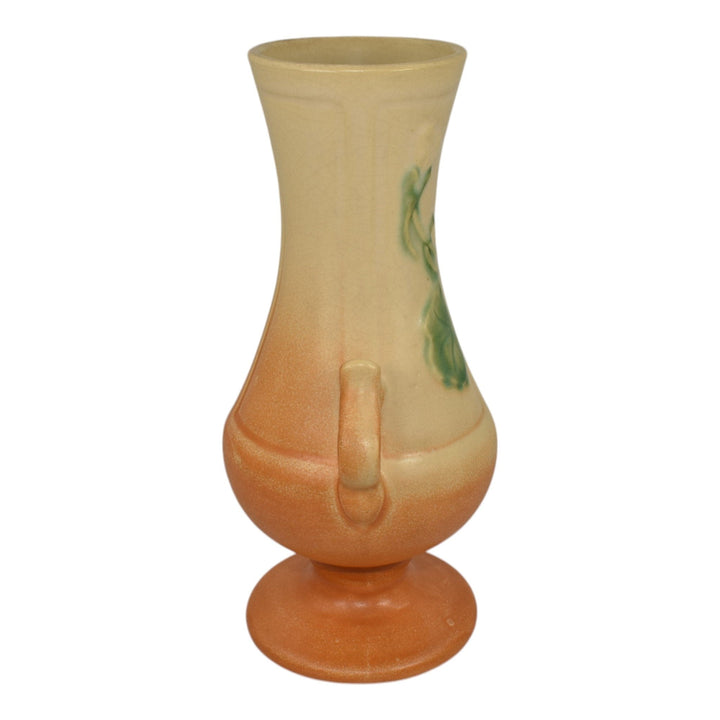 Weller Panella 1930s Vintage Art Deco Pottery Orange Handled Ceramic Vase