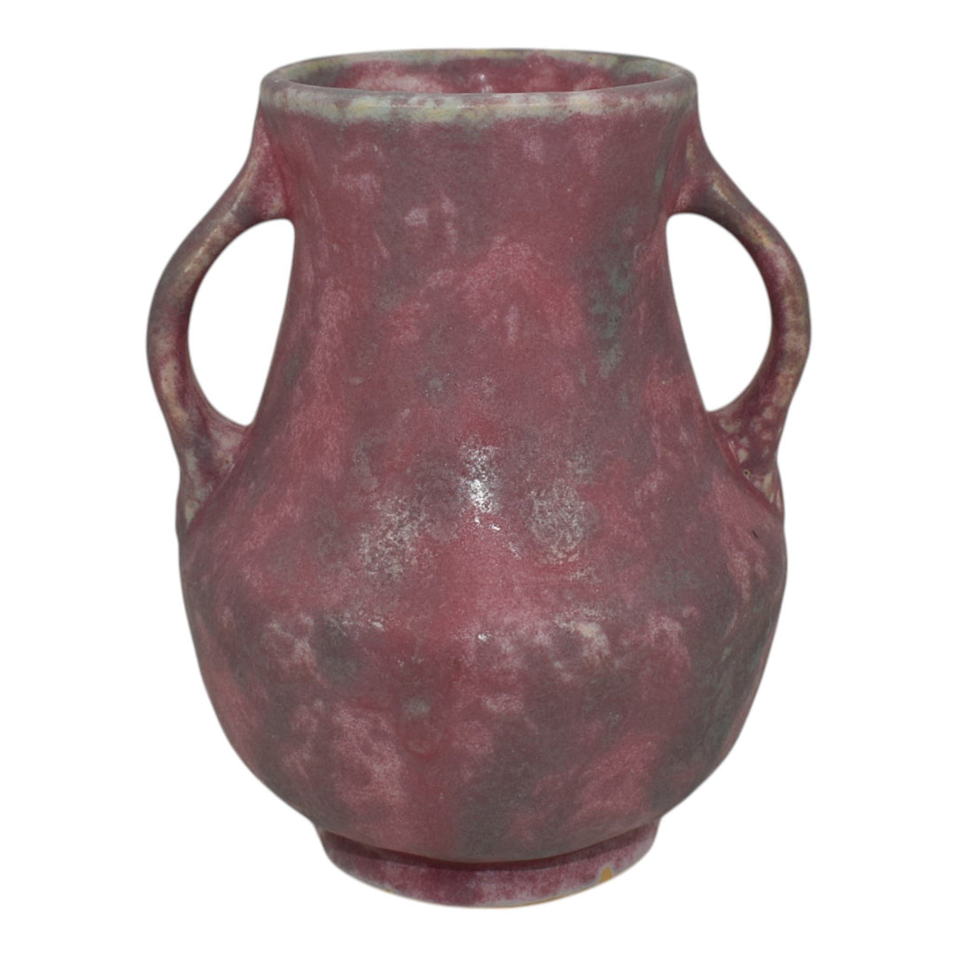 Burley Winter 1930s Vintage Art Deco Pottery Mottled Purple Stoneware Vase 72 - Just Art Pottery