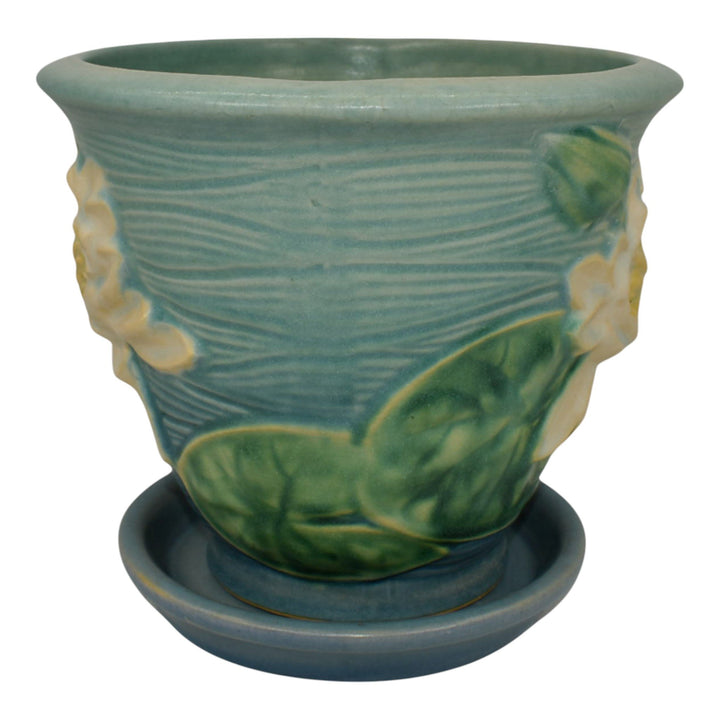 Roseville Water Lily Blue 1943 Art Pottery Ceramic Flower Pot Planter 664-5