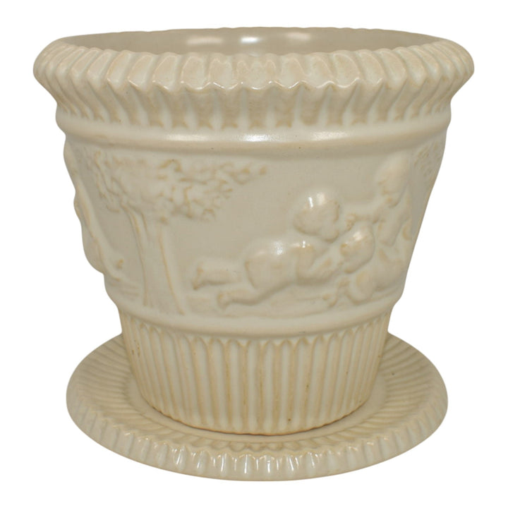 Roseville Ivory Donatello 1932 Vintage Art Pottery Flower Pot Planter 580-5