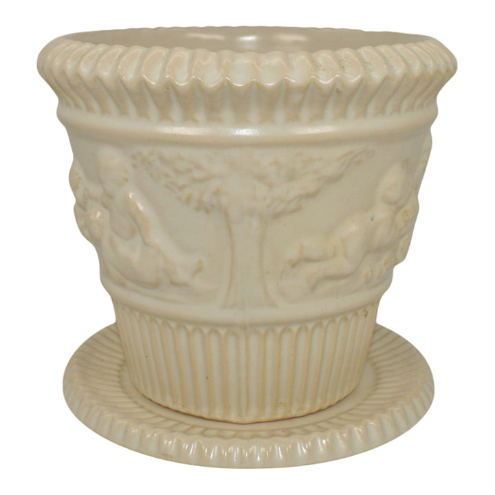 Roseville Ivory Donatello 1932 Vintage Art Pottery Flower Pot Planter 580-5
