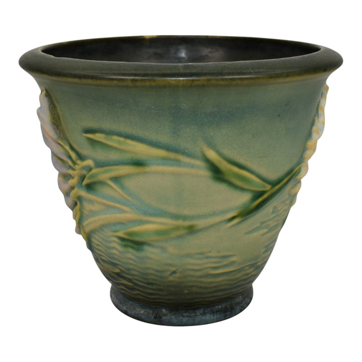 Roseville Freesia Green 1945 Art Pottery Ceramic Flower Pot Planter 670-5