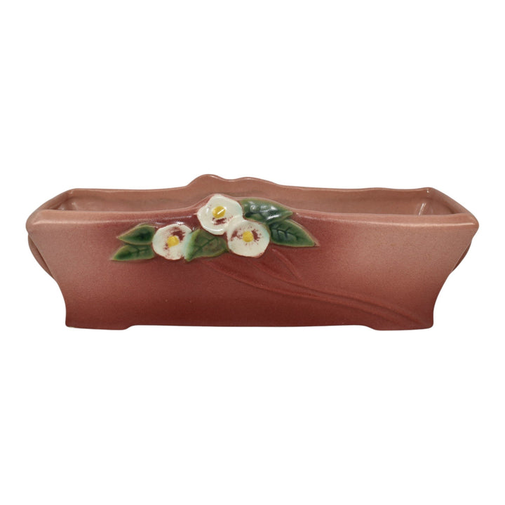 Roseville Mock Orange Pink 1950 Mid Century Modern Pottery Window Box 968-8 - Just Art Pottery