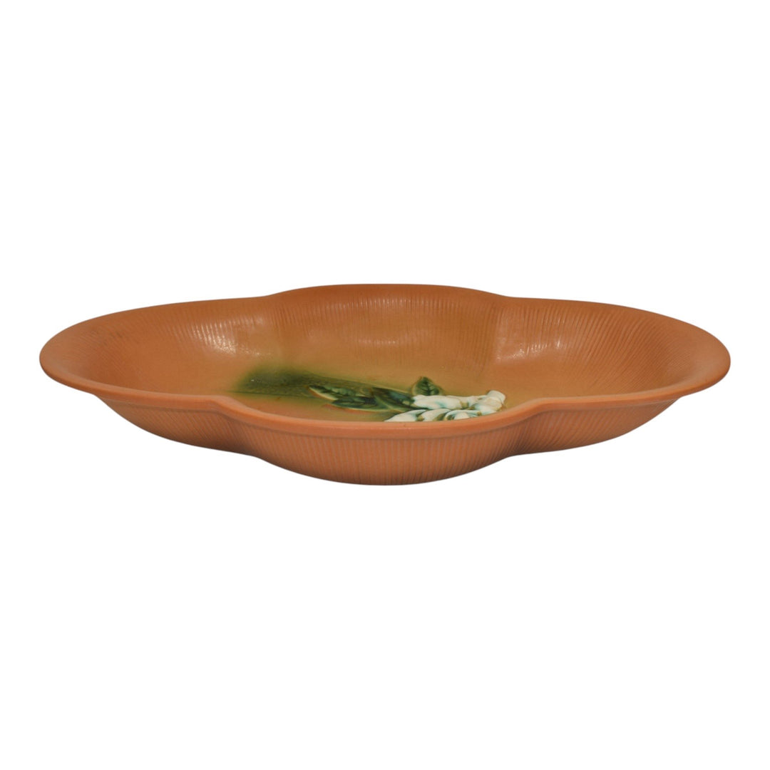 Roseville Gardenia Tan 1950 Mid Century Modern Pottery Ceramic Bowl 631-14 - Just Art Pottery