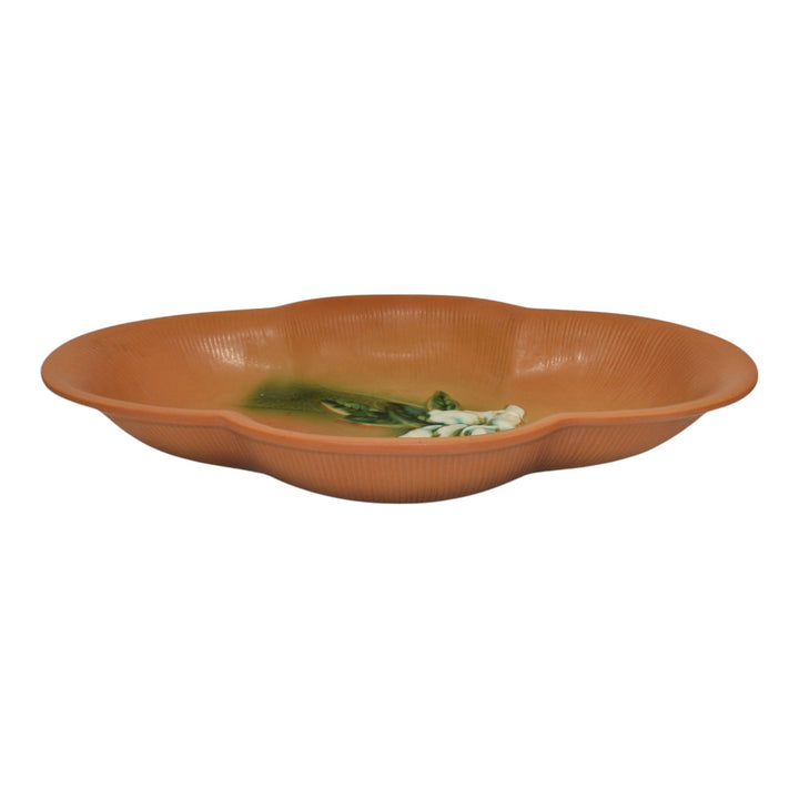 Roseville Gardenia Tan 1950 Mid Century Modern Pottery Ceramic Bowl 631-14 - Just Art Pottery
