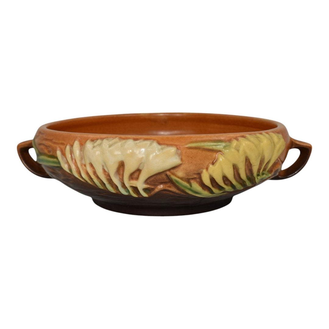 Roseville Freesia Brown 1945 Vintage Art Deco Pottery Ceramic Bowl 464-6 - Just Art Pottery