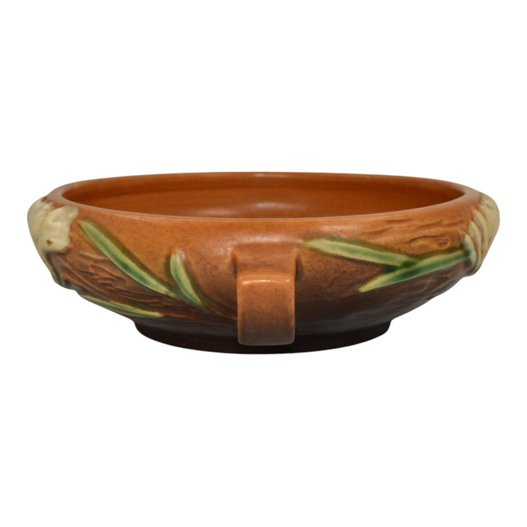 Roseville Freesia Brown 1945 Vintage Art Deco Pottery Ceramic Bowl 464-6 - Just Art Pottery