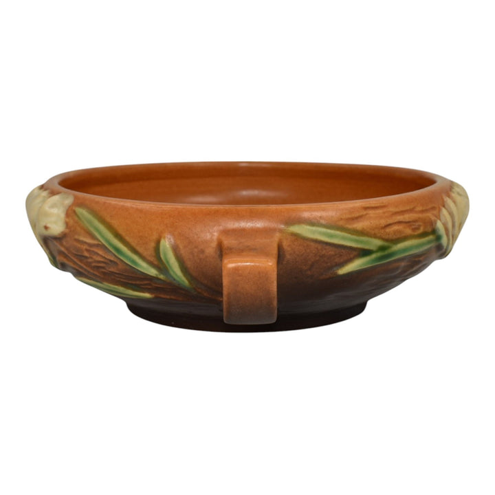 Roseville Freesia Brown 1945 Vintage Art Deco Pottery Ceramic Bowl 464-6 - Just Art Pottery