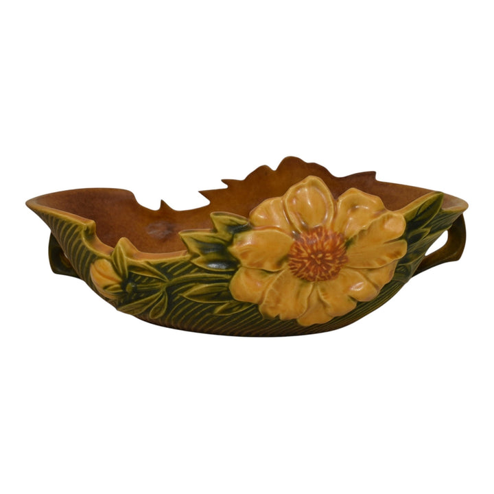 Roseville Peony Yellow 1942 Vintage Art Deco Pottery Ceramic Bowl 430-10