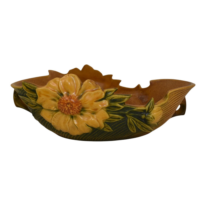 Roseville Peony Yellow 1942 Vintage Art Deco Pottery Ceramic Bowl 430-10