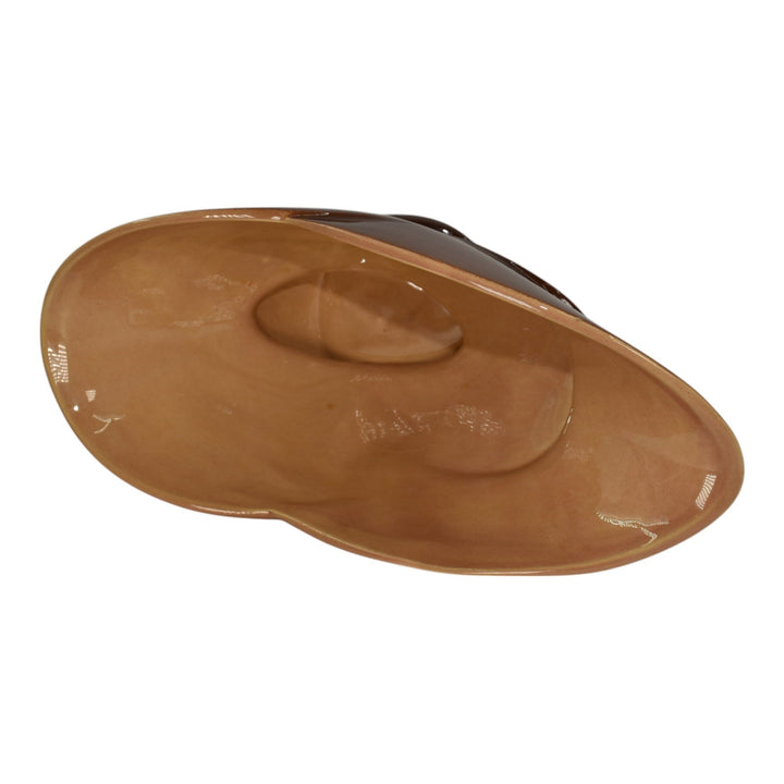 Roseville Mayfair Brown 1952 Vintage Mid Century Modern Art Pottery Bowl 1010-10 - Just Art Pottery