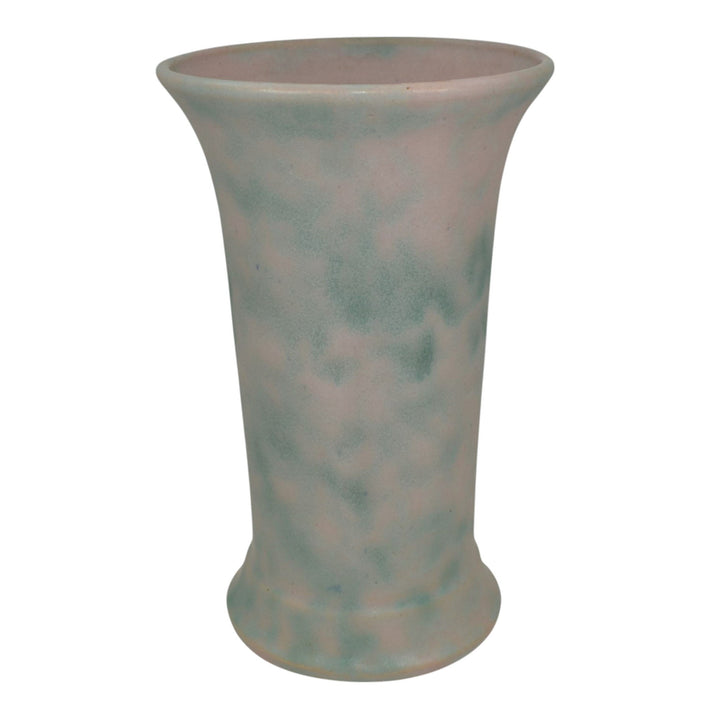 Burley Winter 1930s Vintage Art Pottery Mottled Blue Stoneware Vase 29 - Just Art Pottery