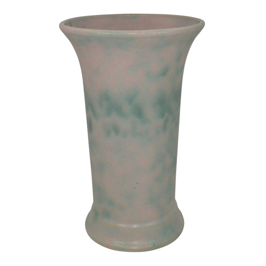 Burley Winter 1930s Vintage Art Pottery Mottled Blue Stoneware Vase 29 - Just Art Pottery