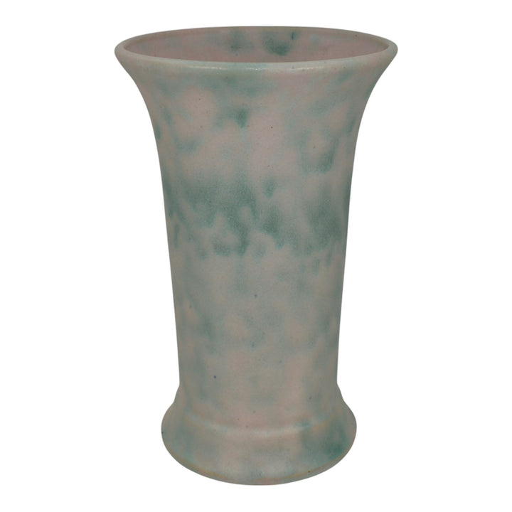 Burley Winter 1930s Vintage Art Pottery Mottled Blue Stoneware Vase 29 - Just Art Pottery
