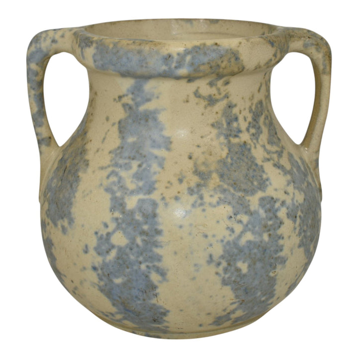 Burley Winter 1930s Vintage Art Deco Pottery Mottled Blue Ceramic Vase 54 - Just Art Pottery