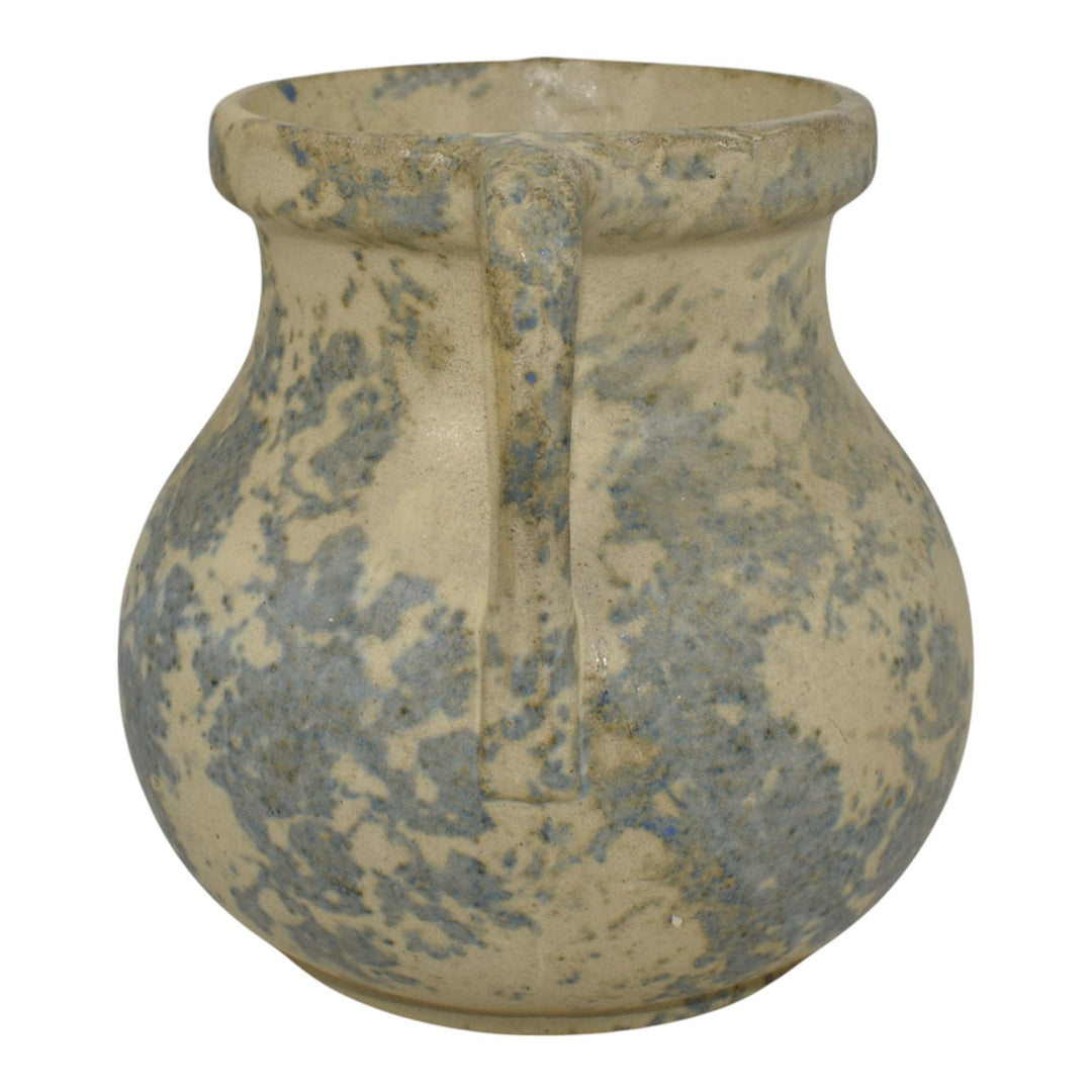Burley Winter 1930s Vintage Art Deco Pottery Mottled Blue Ceramic Vase 54 - Just Art Pottery