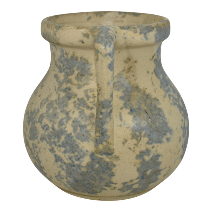 Burley Winter 1930s Vintage Art Deco Pottery Mottled Blue Ceramic Vase 54 - Just Art Pottery