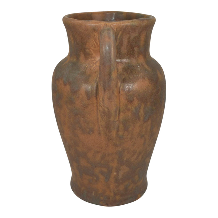 Brush McCoy 1930s Vintage Art Deco Pottery Mottled Brown Ceramic Vase - Just Art Pottery