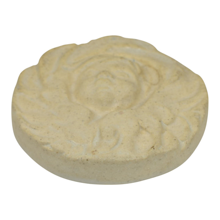 Ira And Ella Peters For Pewabic Detroit Art Pottery White Circular Angel Tile