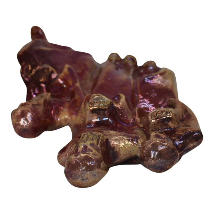 Pewabic 1920s Pottery Iridescent Red Purple Three Wise Men Statue Figurine