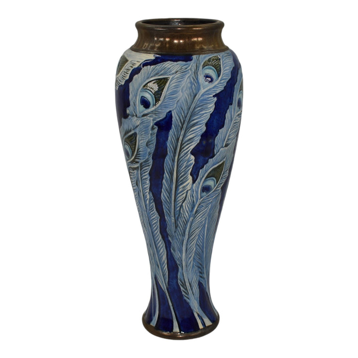 Calmwater Designs Stephanie Young Studio Pottery Peacock Feathers Porcelain Vase