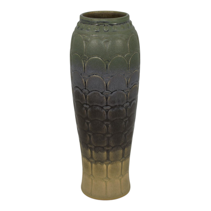 Rookwood 2021 Contemporary Pottery Green Black Tan Ceramic Flower Vase 2769