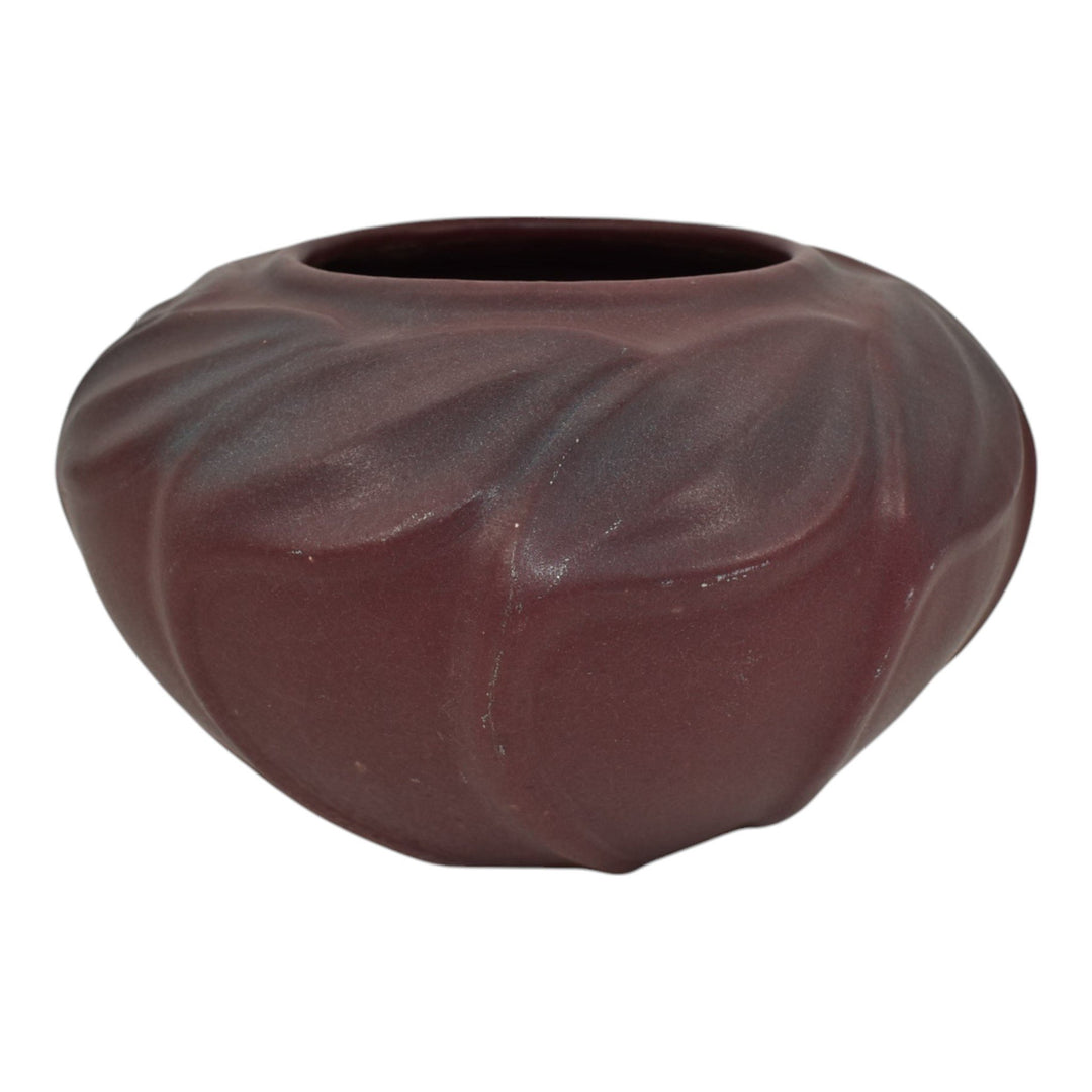 Van Briggle 1922-26 Arts And Crafts Pottery Leaves Bowl Vase 510 - Just Art Pottery