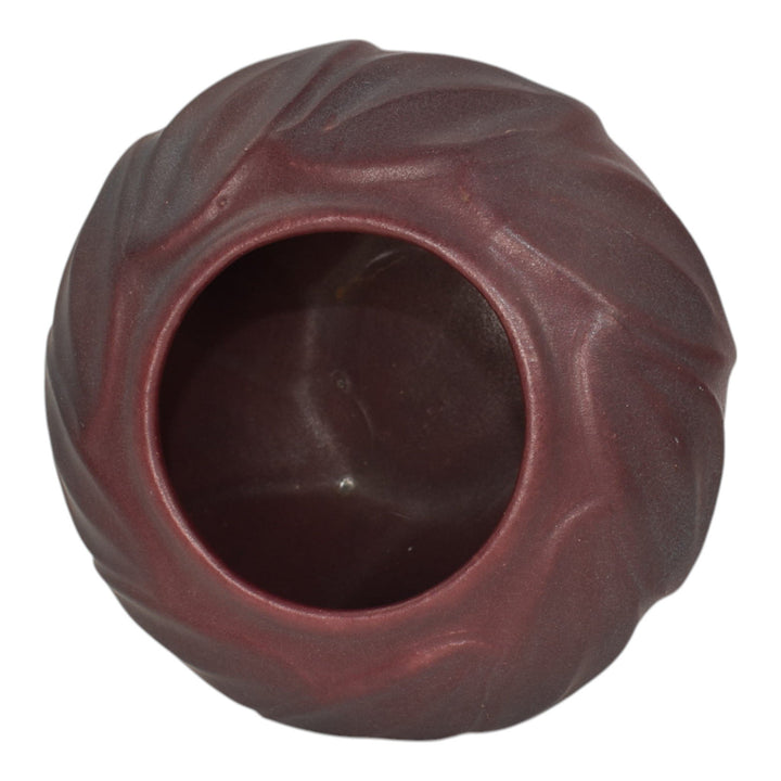 Van Briggle 1922-26 Arts And Crafts Pottery Leaves Bowl Vase 510 - Just Art Pottery