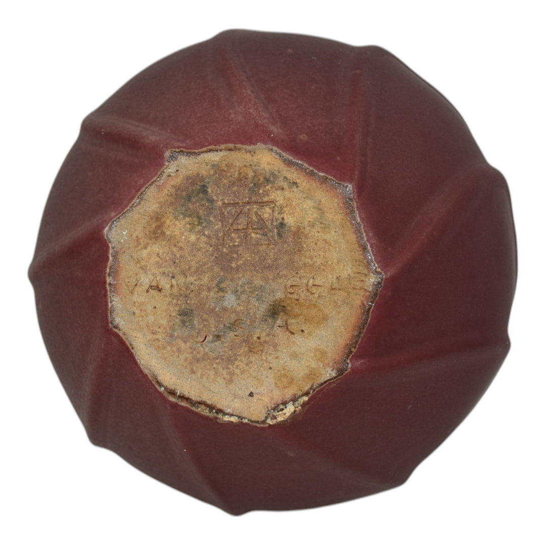 Van Briggle 1922-26 Arts And Crafts Pottery Leaves Bowl Vase 510 - Just Art Pottery