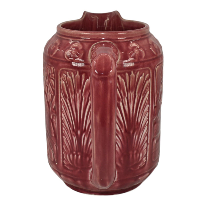 Weller Zona 1920s Vintage Art Pottery Red Pink Kingfisher Large Ceramic Pitcher