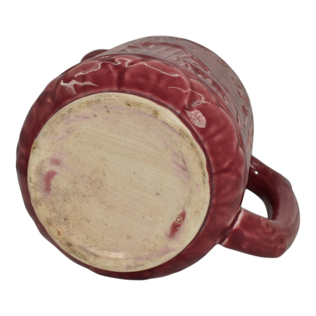 Weller Zona 1920s Vintage Art Pottery Red Pink Kingfisher Large Ceramic Pitcher