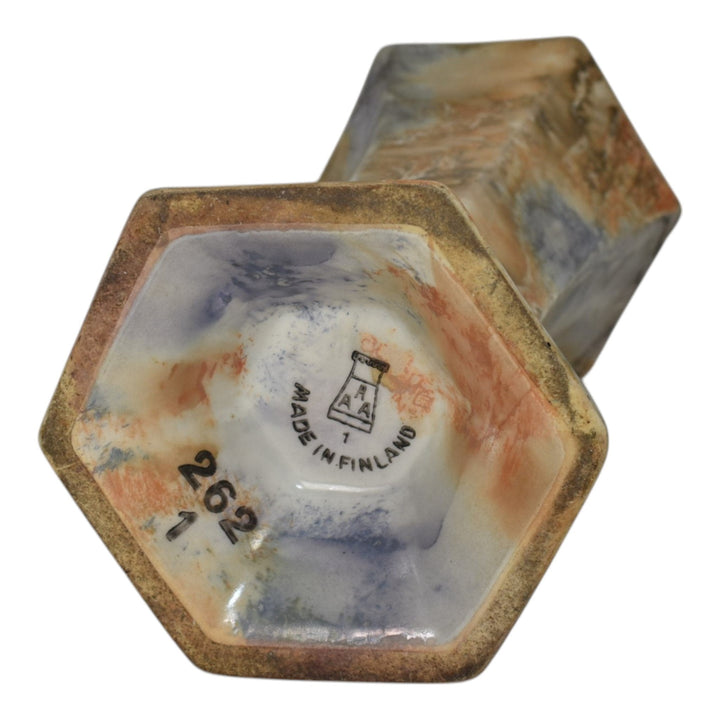 Arabia Finland Scandinavian Art Pottery Marbleized Ceramic Vase 262 - Just Art Pottery